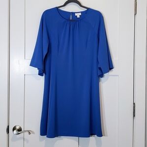 J.Jill For Christian Siriano Blue Midi Dress W/Stretch Sz Medium Petite MP